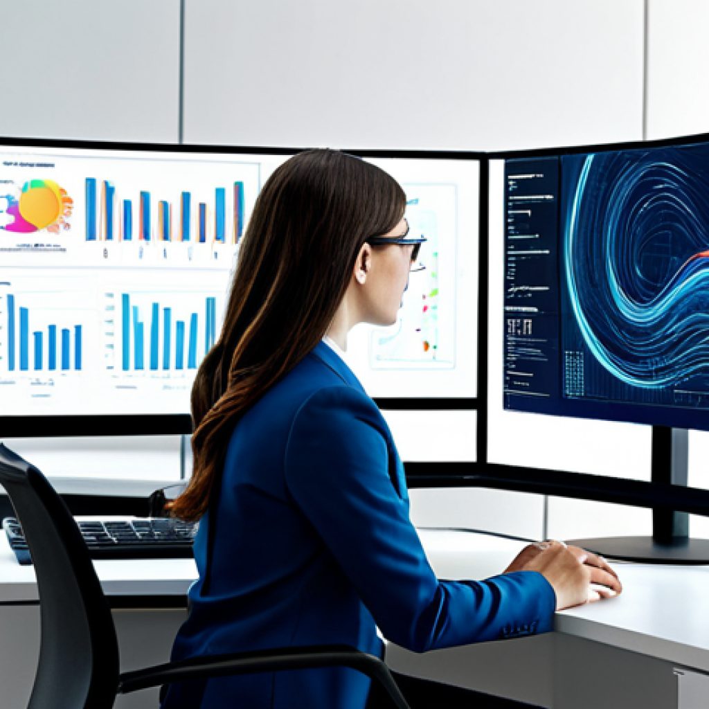 A professional adult, fully clothed in modest business attire, seated calmly at a sleek, minimalist desk within a brightly lit, contemporary office. The individual observes a large, transparent digital screen where chaotic streams of raw digital information visually transform and converge into beautifully organized, color-coded knowledge nodes and interconnected pathways, symbolizing effective digital curation. Their hands are naturally positioned on a modern interface, suggesting active filtration and management of data. The scene emphasizes order emerging from information overload. Perfect anatomy, correct proportions, natural pose, well-formed hands, proper finger count, natural body proportions, high-quality image, professional photography, detailed, safe for work, appropriate content, fully clothed, professional.