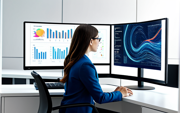 A professional adult, fully clothed in modest business attire, seated calmly at a sleek, minimalist desk within a brightly lit, contemporary office. The individual observes a large, transparent digital screen where chaotic streams of raw digital information visually transform and converge into beautifully organized, color-coded knowledge nodes and interconnected pathways, symbolizing effective digital curation. Their hands are naturally positioned on a modern interface, suggesting active filtration and management of data. The scene emphasizes order emerging from information overload. Perfect anatomy, correct proportions, natural pose, well-formed hands, proper finger count, natural body proportions, high-quality image, professional photography, detailed, safe for work, appropriate content, fully clothed, professional.