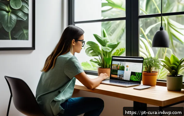 디지털 정보 큐레이션을 위한 효과적인 교육 - A modern home office scene with a young adult Brazilian professional organizing digital content on m...